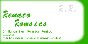 renato romsics business card