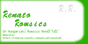 renato romsics business card